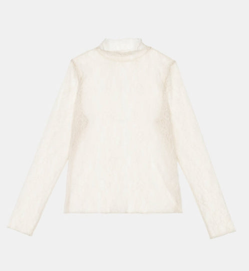 Daphne lace top (ecru and white)