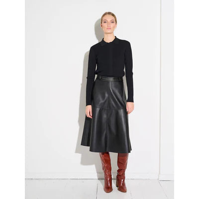 Bruuns Bazaar Vegan Leather Skirt (Black)
