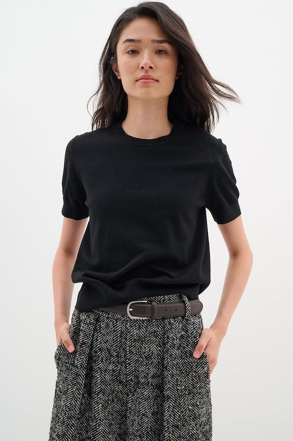 In Wear Short Sleeve Knit - Black