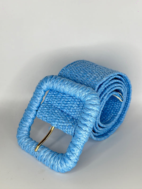 Blue square woven belt