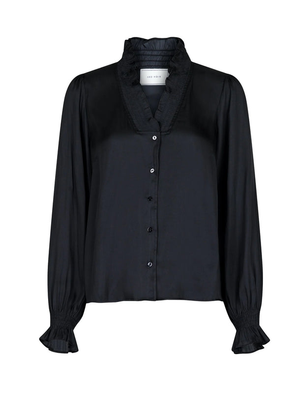 Neo Noir Brielle Satin Blouse (Black)