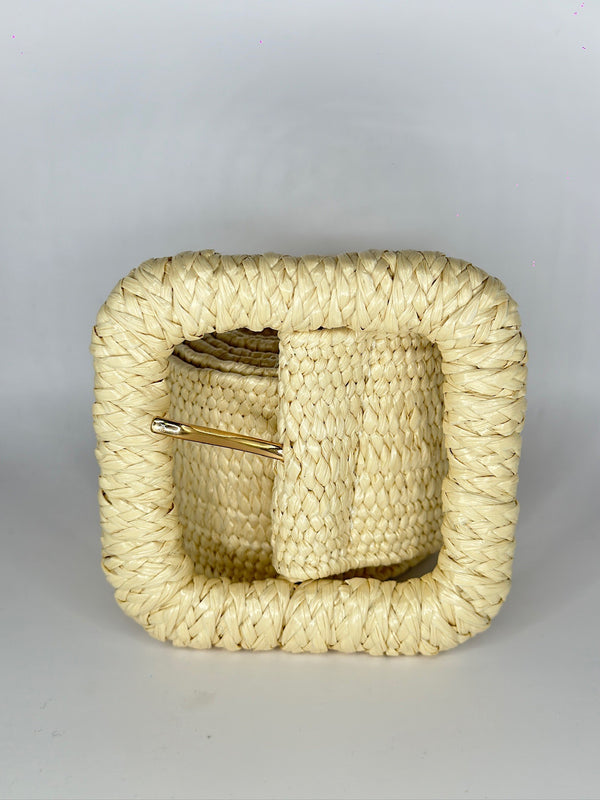 Cream square woven belt