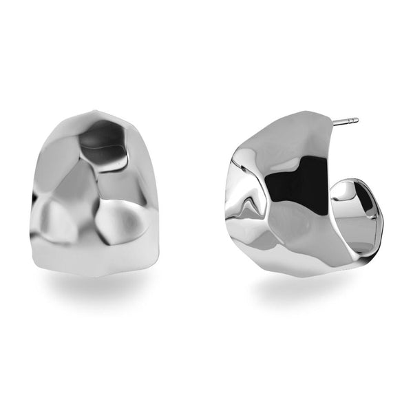 Stainless Steel Fairfax Creoles Earrings (large steel)