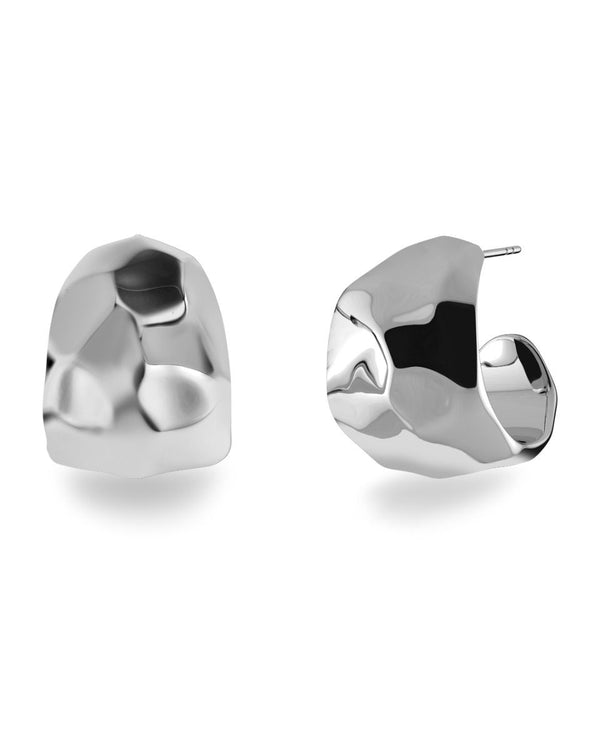 Stainless Steel Fairfax Creoles Earrings (large steel)