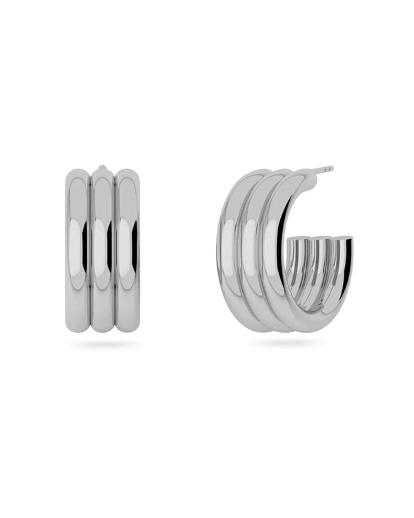 Stainless Steel Monica Creoles Earrings (large steel)