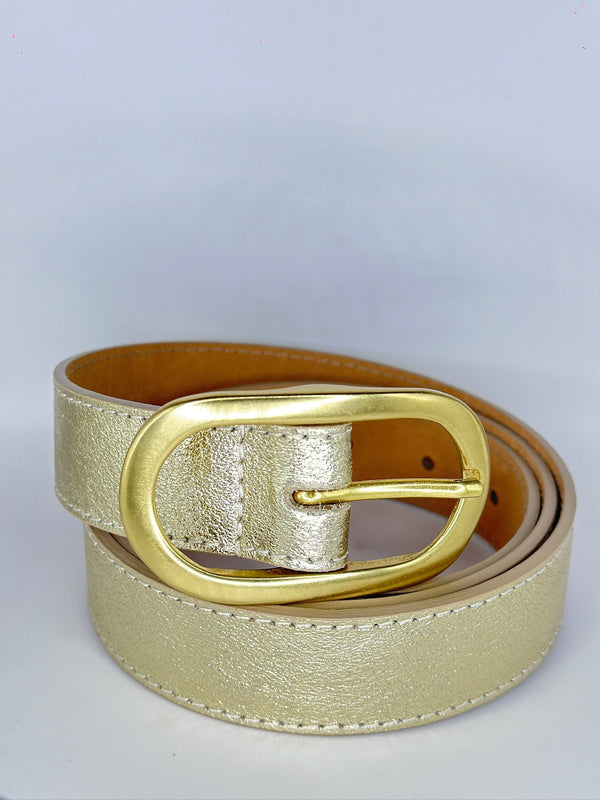 Gold metallic belt