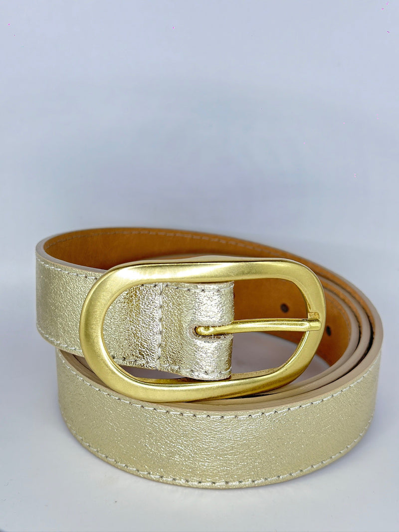 Gold metallic belt