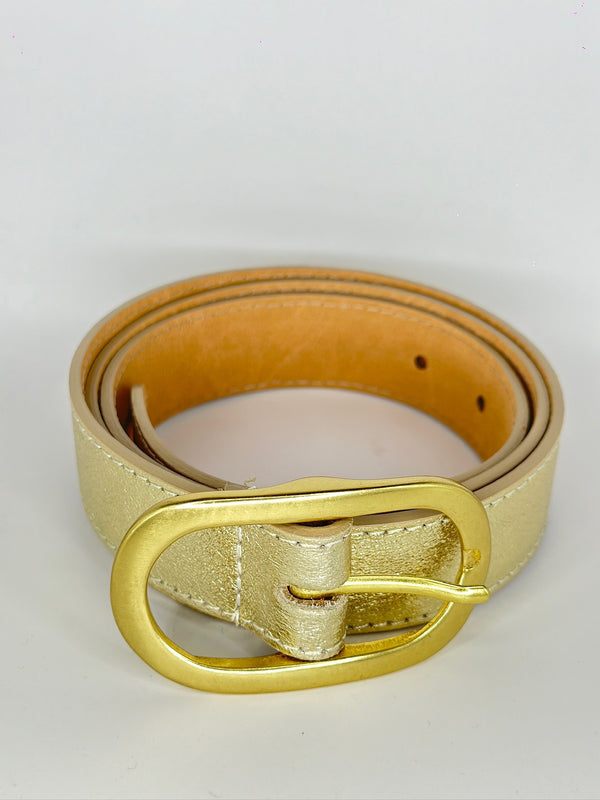 Gold metallic belt