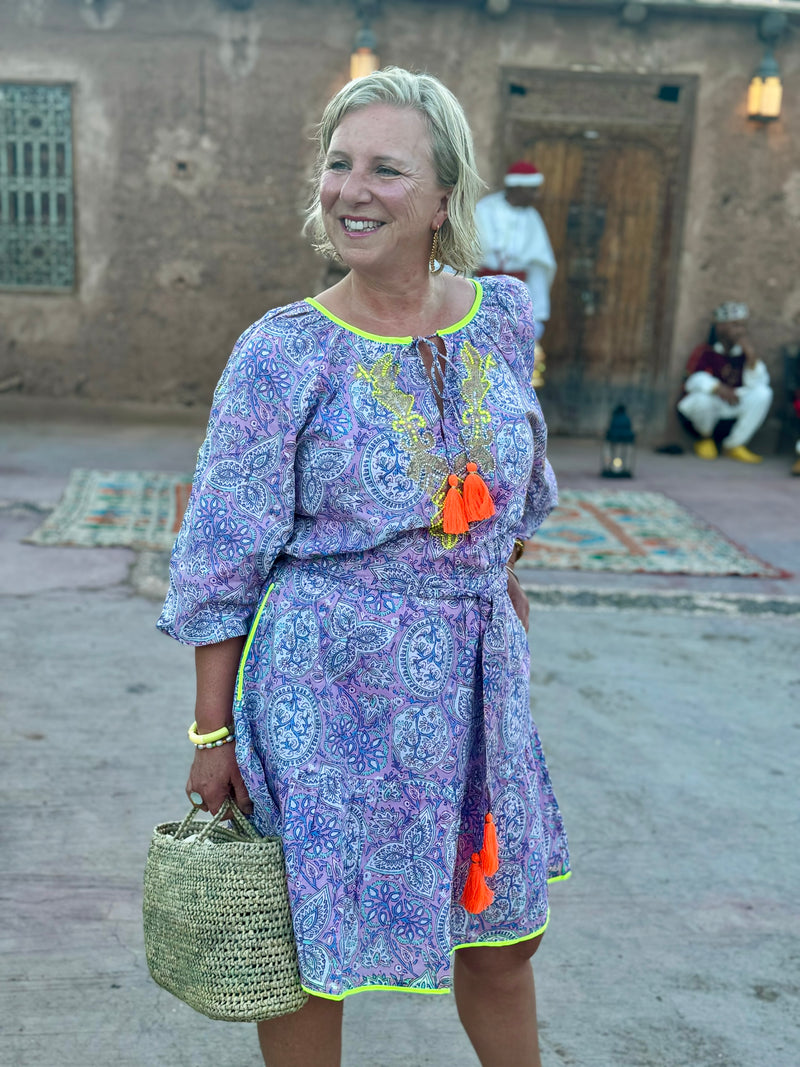 Place du Soleil purple paisley dress