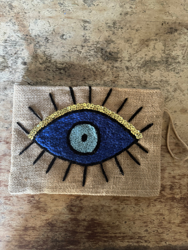 Flat Embroidered Clutch: EYEs etc