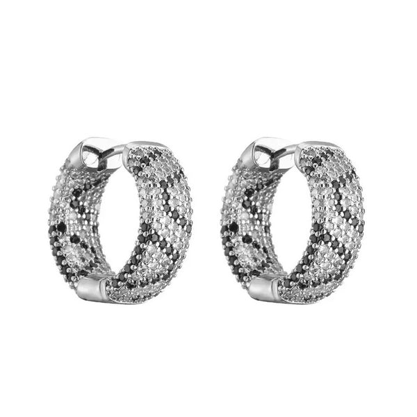 Pave Hoop earrings (Silver)