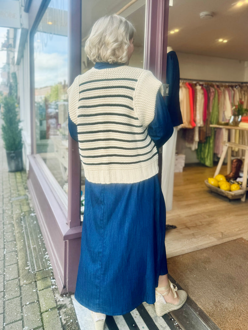 Summum Woman stripe knitted waistcoat