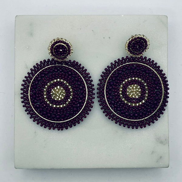 Gold / Bronze Double disc Bead earrings