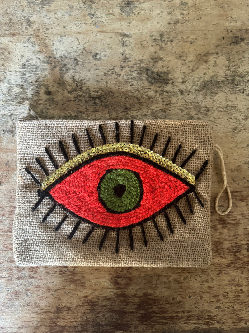 Flat Embroidered Clutch: EYEs etc
