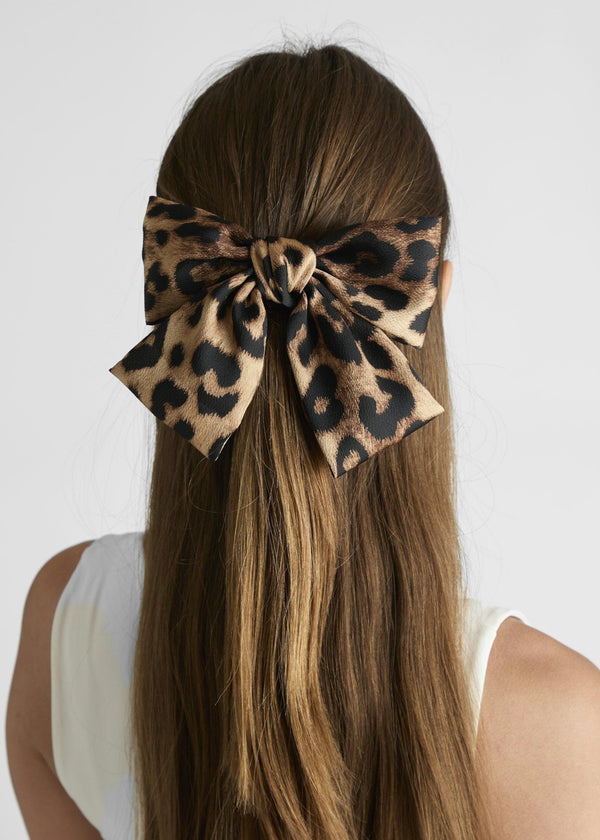leopard print bow hair accessory