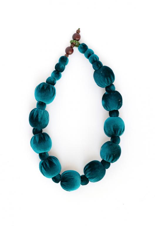 Fabric Bead necklace - short/chunky