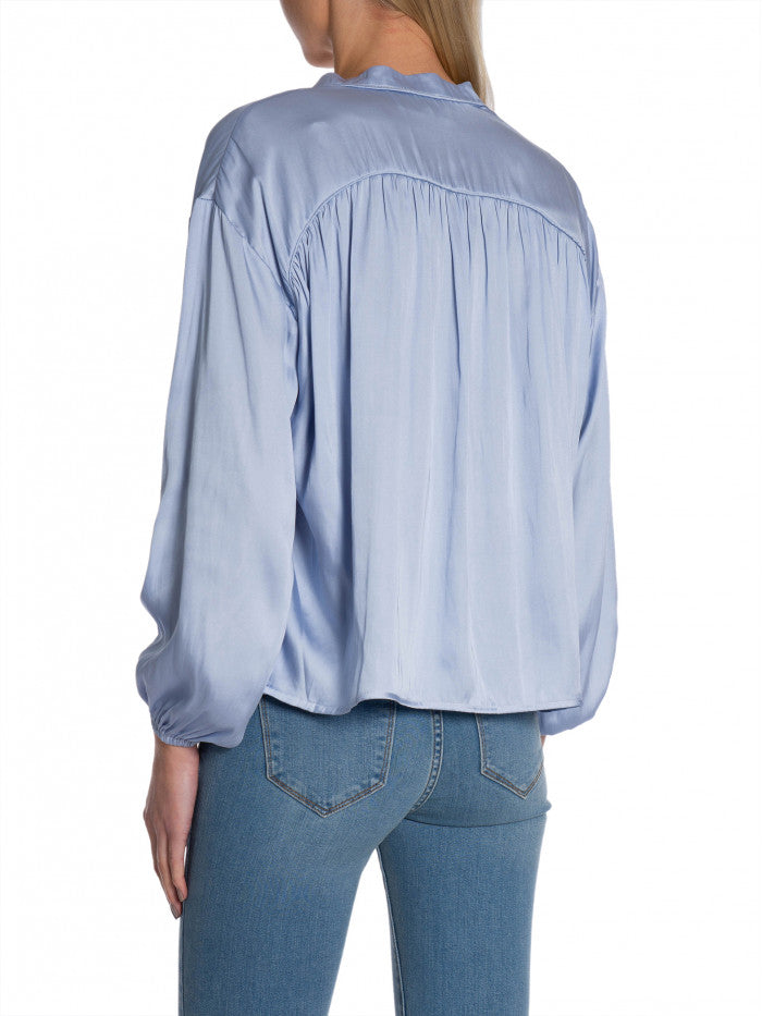 Neo Noir Pale blue satin blouse