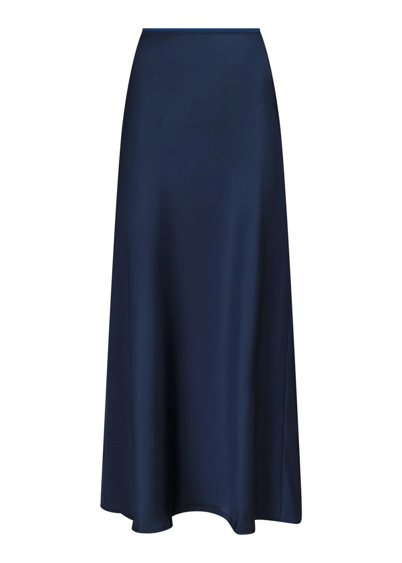 Neo Noir Vicky Heavy Sateen Skirt Midnight blue