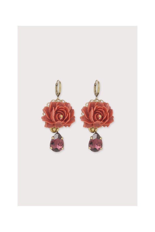 Julie Sion Queen Lily earrings (burgundy)