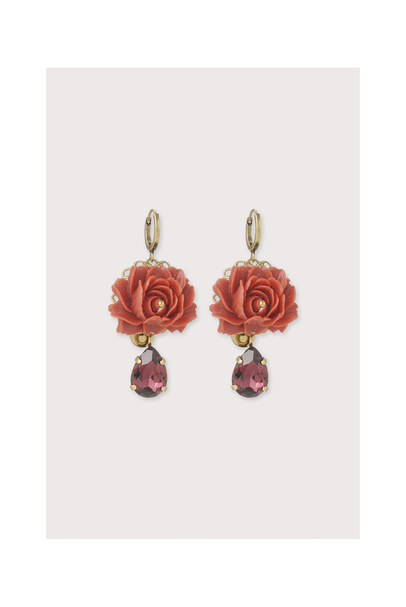 Julie Sion Queen Lily earrings (burgundy)