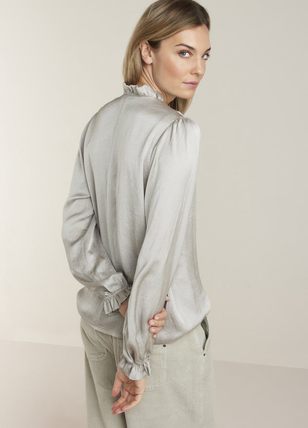 Summum Woman silky touch blouse - frosted sage