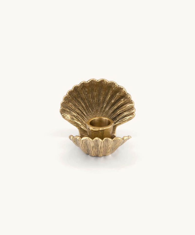 Brass Scallop Shell Candle Holder (Small)