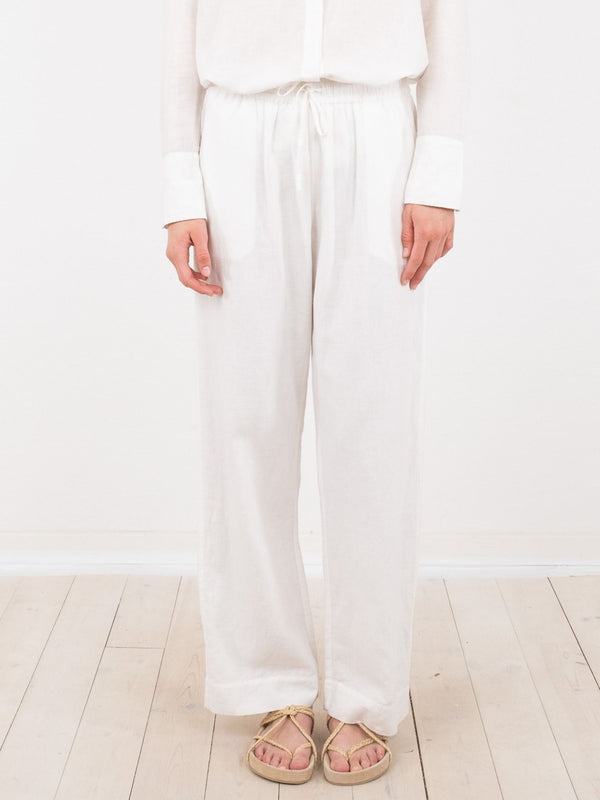 Neo Noir Sonar Linen Trousers (White)