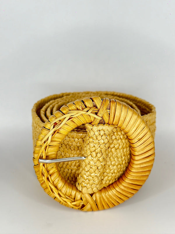 Tan round woven belt