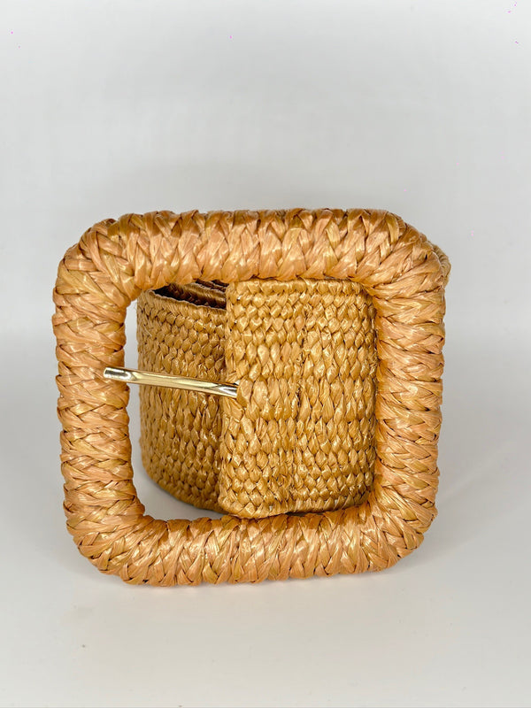 Tan square woven belt