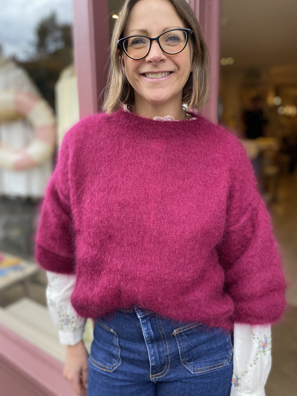 Kid Mohair jumper (Dark Raspberry)