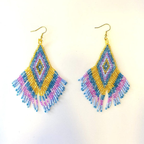 Seed Bead Drop Earrings - different Colour Options
