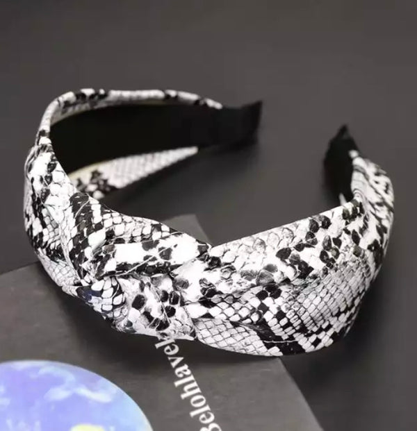 Python Print Headband with Knot Monochrome Colours)
