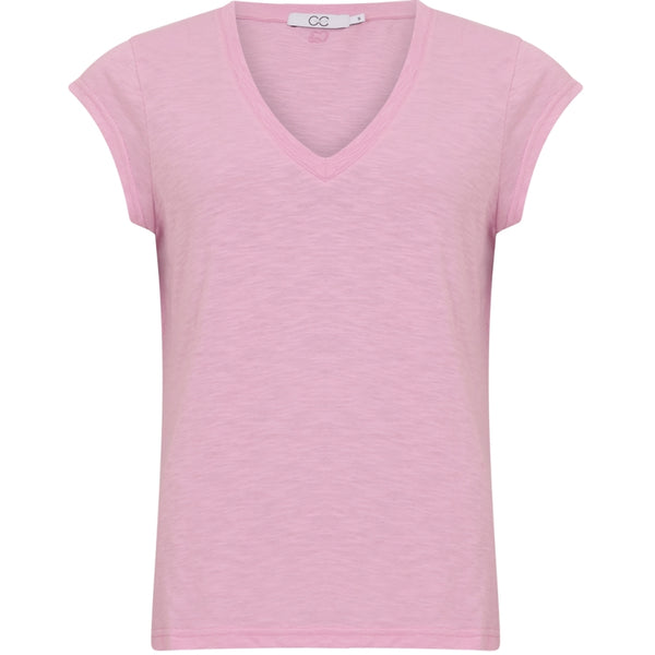 CC Heart V Neck T Shirt (Orchid Pink)