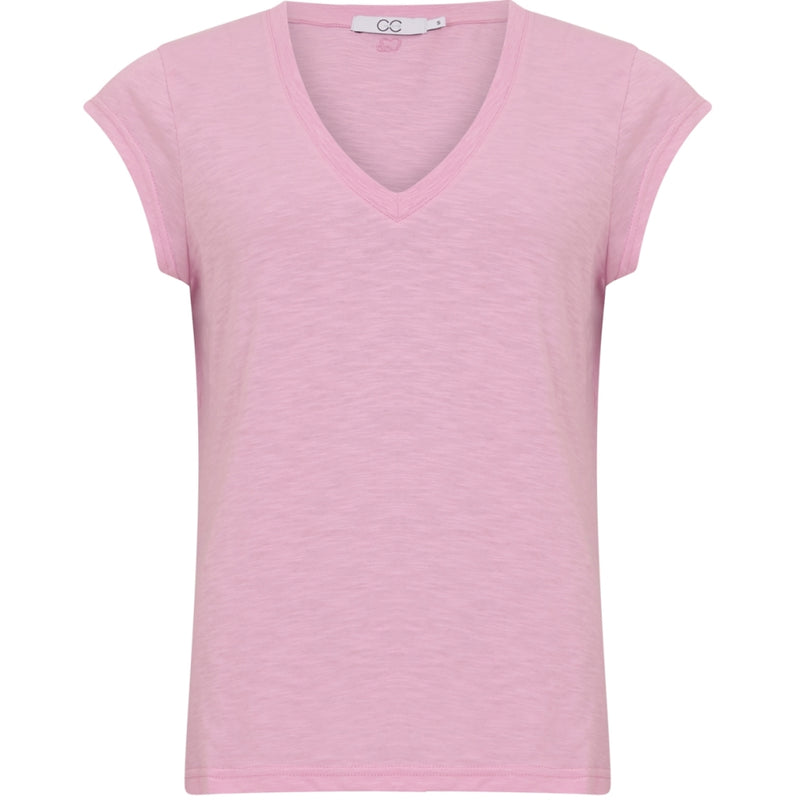 CC Heart V Neck T Shirt (Orchid Pink)