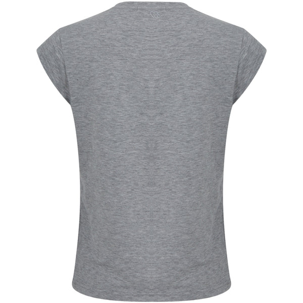 CC Heart V Neck T Shirt (Grey Melange)