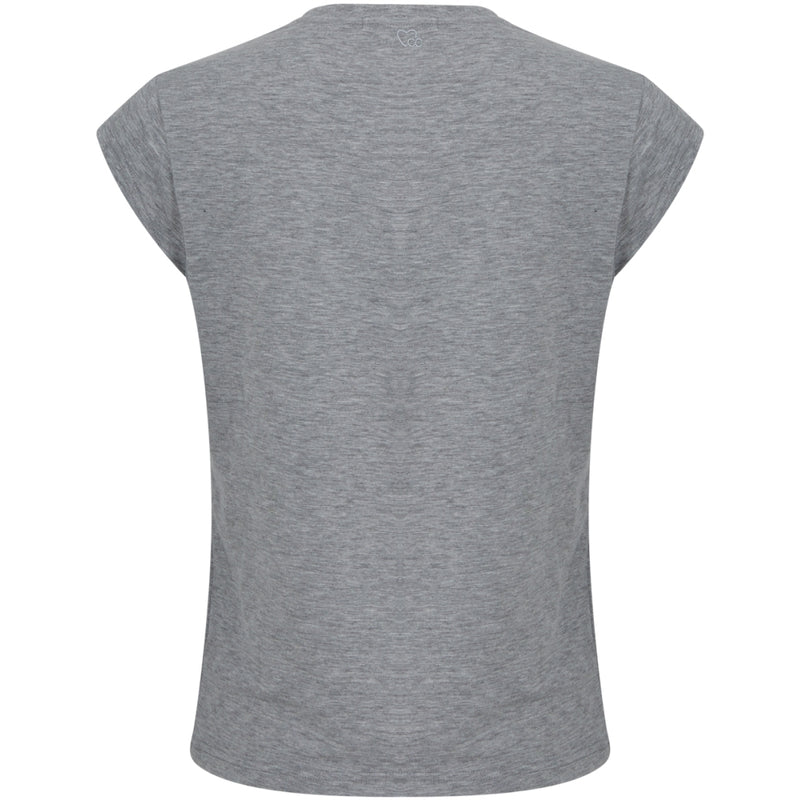 CC Heart V Neck T Shirt (Grey Melange)