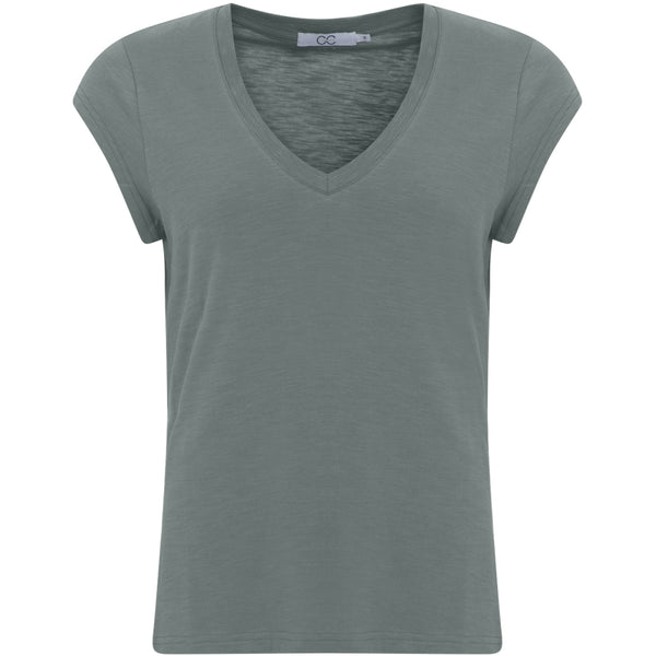 CC Heart V Neck T Shirt (Jade Blue)