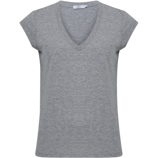 CC Heart V Neck T Shirt (Grey Melange)