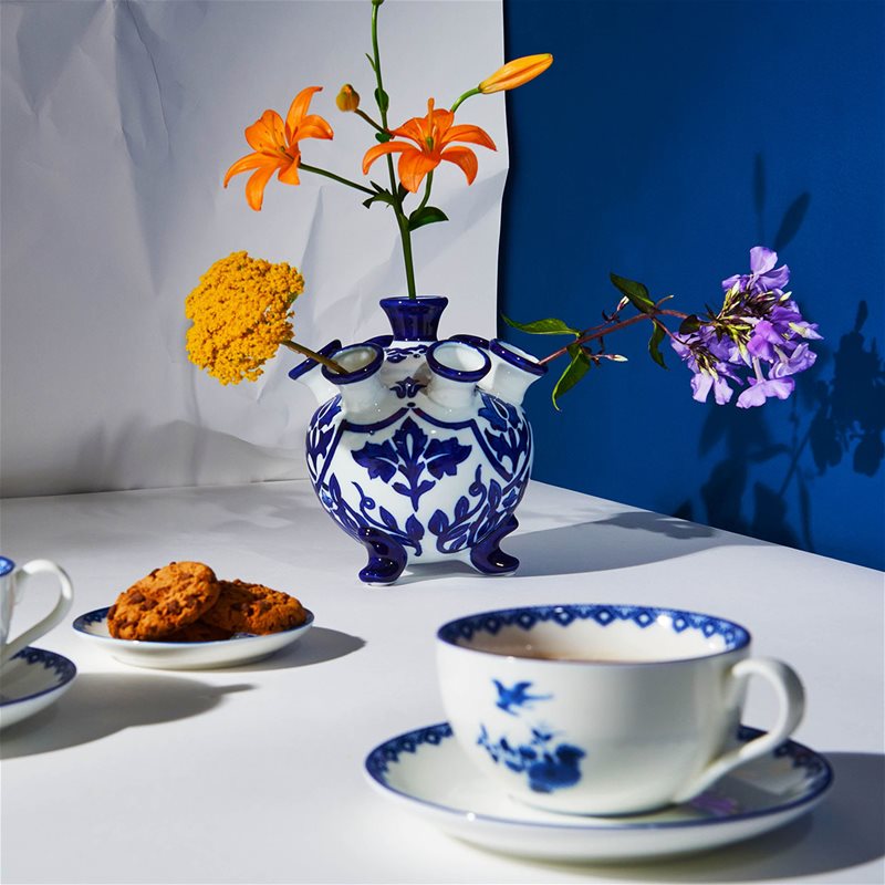 Blue Dutch Style Tulipiere Vase