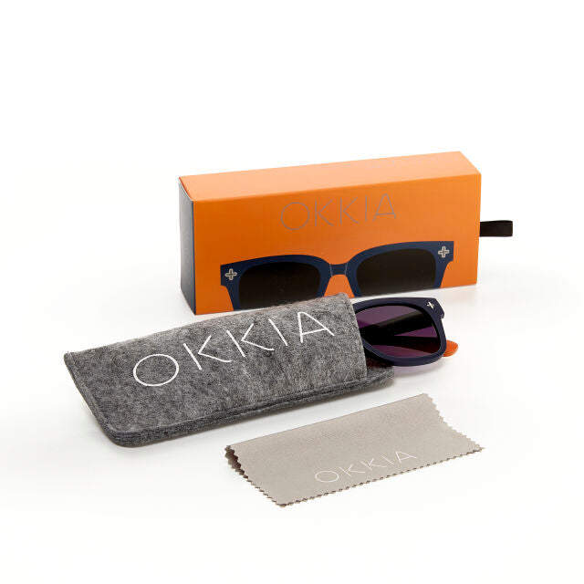 OKKIA Giovanni Sunglasses in Navy & Orange