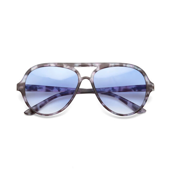 OKKIA Alessio Sunglasses in Forest Blue Havana