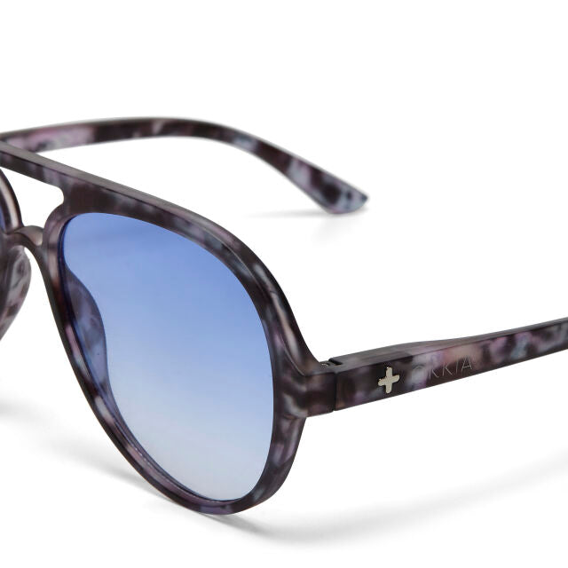 OKKIA Alessio Sunglasses in Forest Blue Havana