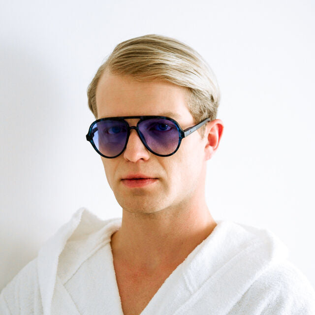 OKKIA Alessio Sunglasses in Forest Blue Havana
