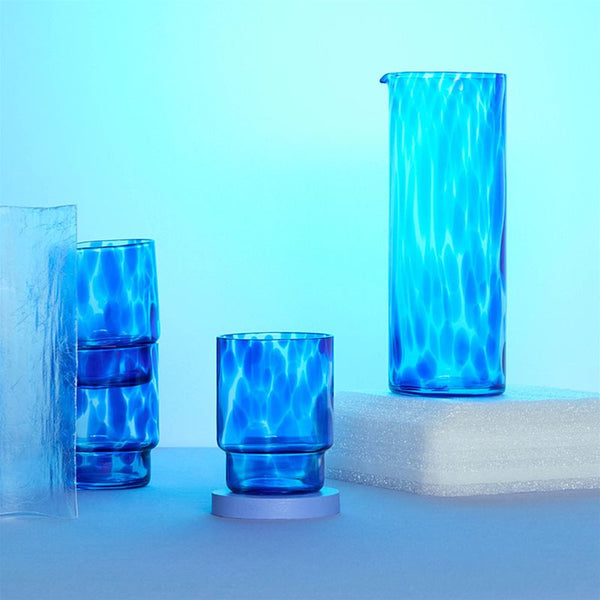 Blue Tortoise Glass Set of 4