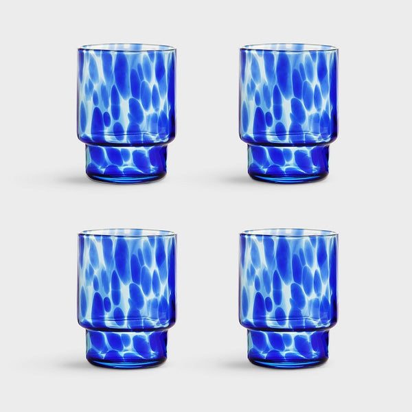 Blue Tortoise Glass Set of 4