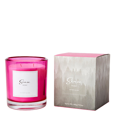 Peony Scented Candle (Pink Glass)