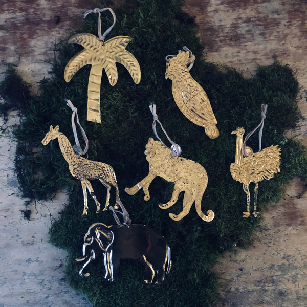 Brass Christmas Decorations - Tropical Theme