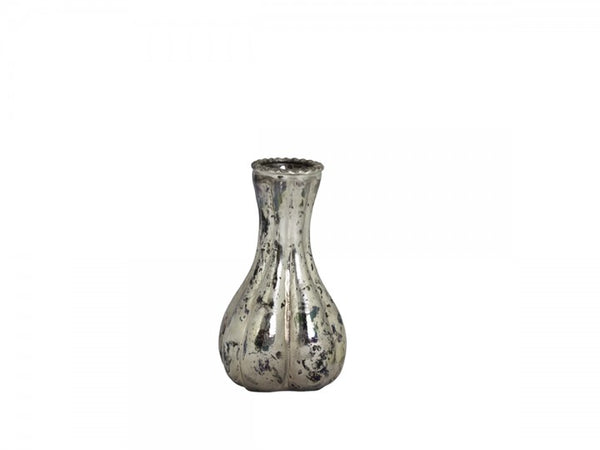 Silvered Glass Gourd Shaped Bud Vase