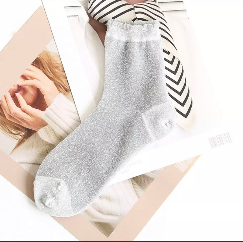 Shimmer Ankle Socks - Metallic Colours