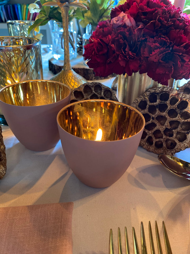 Soft Winter Colours Porcelain Tea Light Holders